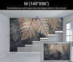 WFBHUA-Vintage Botanical Leaf Wallpaper Mural Dark Plant Leaves Wall Murals Decor for Living Room Bedroom(Not Peel and Stick)