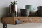 Urban Legacy Reclaimed Barn Beam Deep Shelves | Deep Shelves with Brackets Included, Set of 2 | (Natural Full Profile Bracket, 24" x 11" x 3")