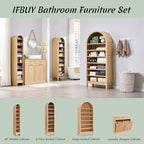 Double Tilt Out Laundry Hamper Cabinet, 20 Gallon Farmhouse Trash Can Cabinet with Drawer, Hidden Wood Garbage Can Bin Cabinets with Laundry Storage Basket for Bathroom, Kitchen (Natural)