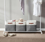 DECOMOMO Storage Cubes, 12x12 Storage Bins, Baskets for Shelves (Grey & White, Cube 12" - 4 Pack)
