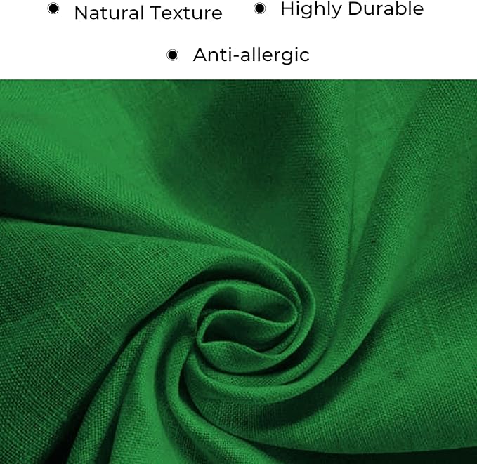 D'Moksha Homes Kelly Green Linen Table Runner 72 Inches Long - 100% Pure Linen Diamond Table Runner 14 x 72 Inch for Dining, Fall and Halloween - Machine Washable