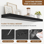 fuqing Floating Shelves for Wall, Bathroom Shelf Wall Mounted for Storage, Shelves with Invisible Bracket for Bedroom, Kitchen, Living Room, Farmhouse Small Book Shelf, 40 Inch Set of 2, Black
