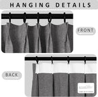 Macochico Pinch Pleated Blackout Curtains 102 Inches Long 100% Blackout Natural Linen Drapes for Bedroom Living Room Windows Farmhouse Burlap Curtains with Tieback 52”Wx102”L Natural Grey 1 Panel