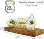 Sorbus Floating Shelves for Wall, Bathroom Shelves Wall Mounted for Kitchen, Bedroom, Bathroom Storage Over Toilet, Hanging Book Shelf for Home Decor Living Room (Rustic Brown, 2 Pack)