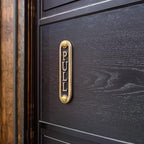 PULL Brass Door Sign. Traditional Style Home Décor Wall Plaque Handmade By The Metal Foundry UK.