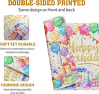 Happy Birthday Placemats Set of 4 Colorful Balloons Confetti Cake Linen Table Mats 12x18 Inch Birthday Party Place Mats for Kitchen Dining Outdoor Indoor Decorations