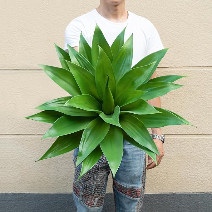 Artificial Agave Plants,Large UV Resistant Fake Agave Planters for Indoor and Outdoor Decorating Artificial Plants for Outdoors Fake Plants(1Pack, 28")