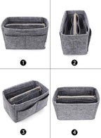 LEXSION Felt Purse Bag Organizer Insert with zipper Bag Tote Shaper Fit Speedy Neverful PM MM