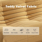 Big Bean Bag Chairs for Adults, 3 Seater Large Bean Bag Chair Sofa, Fireside Chair Lazy Sofa Chair with High Density Comfortable Foam, Modern Bean Bag for Living Room, Bedroom, Office (Yellow)