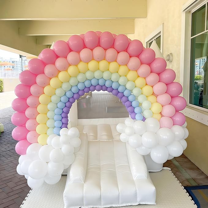 Rainbow Linking Balloons, 130PCS Colorful Quick Link Balloons Assorted, Multicolor Connecting Balloon Arch Kit for Kids Girls Baby Shower Easter Rainbow Unicorn Theme Birthday Party Decorations