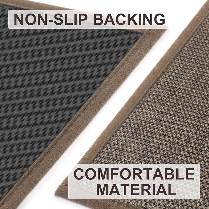 LEKEEPGO Door Mat 17"x29", Non Slip Door Mat Indoor Entrance, Rubber Backing Indoor Door mat Washable Absorbent Low-Profile Doormat Front Entryway Entry Resist Dirt Inside Door Mats, Brown