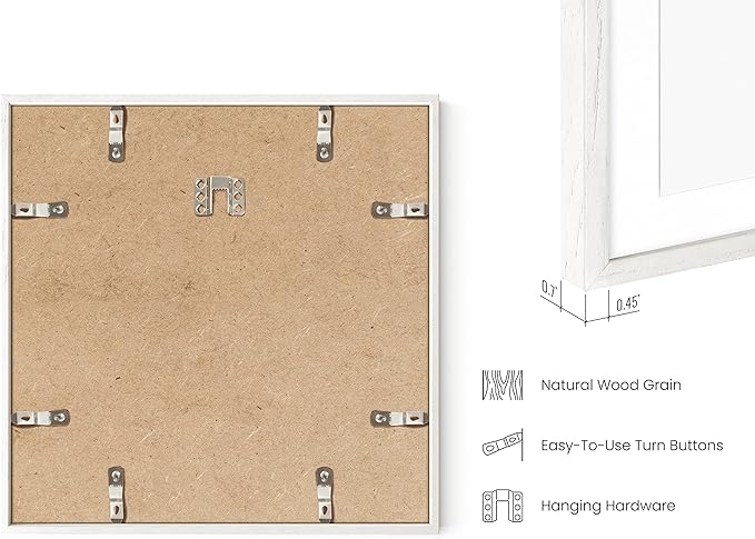 HAUS AND HUES White Square Frames Set of 6-12x12
