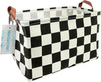 LANGYASHAN Rectangular Storage Bin Collapse Canvas Fabric Cartoon Storage Basket with Handles for Organizing Home Kitchen Boys and Girls Toys Office Closet Shelf Baskets (Rec-Racing flag)