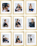 Sheffield Home 9 Piece Gallery Wall Frame Set, 11x14 Inch, Gold