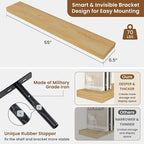 fuqing Floating Shelves for Wall, Bathroom Shelf Wall Mounted for Storage, Shelves with Invisible Bracket for Bedroom, Kitchen, Living Room, Farmhouse Small Book Shelf, 55 Inch Set of 2, Oak