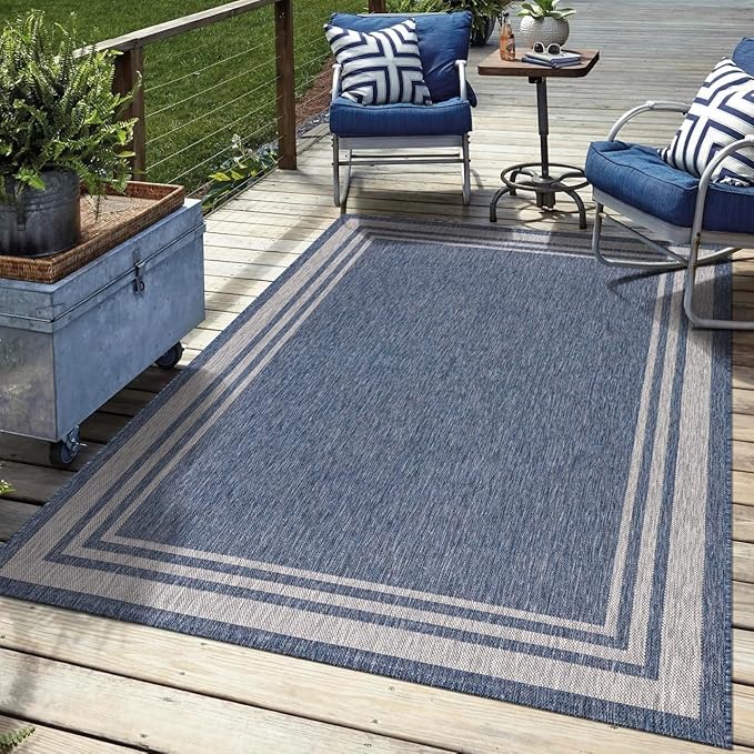 Keen Home Design Terrace Outdoor Area Rug - 6x9 Washable Indoor/Outdoor Rug for Patio, Kitchen, Balcony, Beach, Garden, Deck and Porch, Size: 6'x8'10"