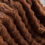 Lotus Karen Faux Fur Throw Blanket Dark Coffee - Big Bubble Rabbit Fluff Blanket for Couch Bed Sofa,Softest Fluffy Fuzzy Cozy Blanket,Thick Furry Plush Shaggy Warm Blankets for Women,90x90 Inches