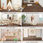 Baby Play Mat 1.2" Thick Memory Foam Nursery Rug Area Rug, 4’11” X 3’28” Yoga Mat Playmat Crawling Mat for Baby,Toddlers,Infants,Kids,Floor Mat Tatami Mat for Living Room with Non-Slip(Coffee)
