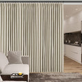 Beige Pinch Pleat 100% Blackout Drapes Linen Blend, Room Divider, Room Darkening, Energy Saving, Furniture Protecting, Light Blocking Extra Wide Privacy Curtains, 200Wx108L, 1 PC