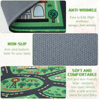 Kids Carpet Playmat Rug 4 x 6 ft Player Car Rug, City Life Traffic Road Map Mat Educational Game Area Mat for Toddler Children Playroom Classroom Bedroom(Green)