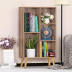 5 Cube Small Bookshelf - 3 Tier Mid-Century Modern with Legs