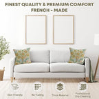 Charlotte Home Furnishings Decorative Tapestry Pillow Cover 19x19 in, Orange Tree Couch Throw Pillow Cover, French Country Square Cushion Cases for Living Room Home Decor, Soft Cotton Jacquard Woven