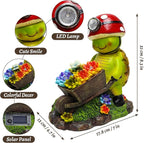 SunGlee Solar Light Turtle Outdoor Garden, Turtle Solar Light for Outdoors Yard Patio Decor 4 LED Sun Powered Outsides Turtles Decor Light Up Garden Statue Gardening Gift for Women Mother Decoration