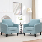 Accent Chair for Living Room, Mid Century Modern Reading Chair for Bedroom, Upholstered Armchair with Side Pockets, Comfy Single Sofa Side Chair for Office, Apartment, Small Room, Teal Green