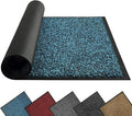 Mibao Front Door Mat, Dirt Trapper Welcome Mat for Outdoor Indoor, Non-Slip Waterproof Doormat, Durable Machine Washable Low Profile Entry Rug for Back Door Outside Patio Porch, 32" x 20", Blue