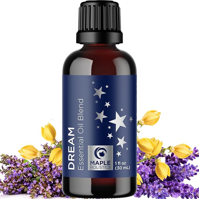 Sleep Essential Oil Blend for Diffuser - Dream Essential Oils for Diffusers Aromatherapy and Relaxation with Clary Sage Ylang-Ylang Roman Chamomile and Lavender for Sleep Time Support (1 Fl Oz)
