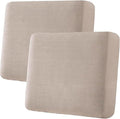 H.VERSAILTEX Super Stretch Individual Seat Sofa Covers Couch Slipcover Sets Thick Jacquard Textured Twill Fabric (2 Piece Large Sofa Cushion Covers, Sand)
