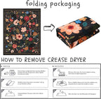 Area Rugs 8x10 Rug for Living Room Clearance Washable Boho Area Rug Non Slip Floral Vintage Low Pile Large Rug for Living Room, Bedroom, Farmhouse, Dining Room, Kids Playroom(Black)