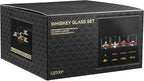 The Peaks Heavy Crystal Whiskey Glasses Gift Set of 4, Thick Freezable Bourbon Glass 1lb Each, Premium Whiskey Gifts for Men, Frozen Crystal Chills Cocktails, 10 oz