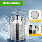 Stainless Steel Milk Can, 30L/7.9 Gallon Heavy Duty Airtight Storage Canister Milk Bucket with Lid, Embedded Silicone Milk Jug Wine Pail Water Cereals Bucket with Three Latches and Two Handles