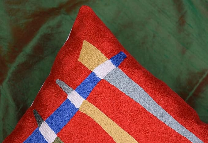 Kandinsky Abstract Pillow Cover - Red, 18x18, Modern, Abstract, Home Decor, Couch, Sofa, Bed, Chair, Loveseat, Living Room, Bedroom, Porch, Outdoors, Office