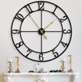 LEIKE 40 Inch Extra Large Wall Clock, Decorative Oversized Arabic Numerals Battery Operated Black Metal Wall Clocks for Living Room,Kitchen,Office, Farmhouse,Entrance Decor