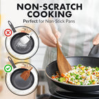 Zulay Kitchen Premium 8-Piece Wooden Spoons - Smooth Finish, Natural Teak Wood, Non-Stick, Handmade