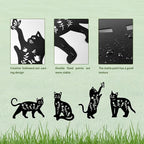 4 Pack Cat Metal Garden Decorative Stakes, Weather Proof Silhouette Statues for Yard, Patio,Outdoor Decor for Cat Lovers and Pet Owners
