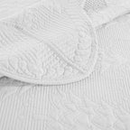 MarCielo 3-Piece Christmas Quilt 100% Cotton Oversized Bedspread Lightweight Coverlet Embroidery Christmas Tree Pattern Bedding Set (TC Bright White, Oversized Queen (100"x106"))