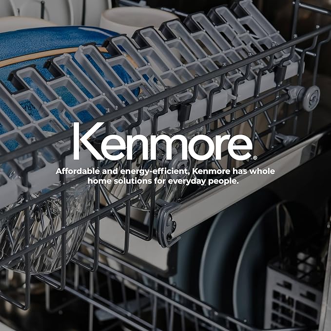 Kenmore 24" Built-in Stainless Steel Tub Dishwasher SmartWash, UltraWash, SmartDry Plus, MoreSpace Adjustable Rack and Leak Detect, Energy Star Certified, White