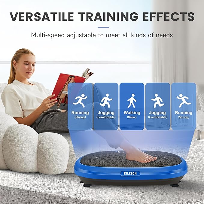 EILISON FitMax 3D XL Vibration Plate Exercise Machine - Whole Body Workout Vibration Platform w/Loop Bands - Lymphatic Drainage Machine for Weight Loss, Shaping, Wellness, Recovery
