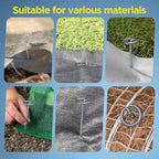 Landscape Fabric Pins, Thickened 8 Gauge Circle Top Landscape Pins, Not Easy to Bend 6 inch Galvanized Landscape Fabric Stakes, More Holding Power Than U-Shape Garden Staples (240)