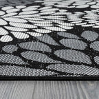 Beverly Rug Outdoor Rug 5x7 Modern Exotic Tropical Leaf Area Rugs for Indoor and Outdoor Patio Deck Porch Garden Water Resistant Washable Outside Carpet (5 x 7 Dark Gray)