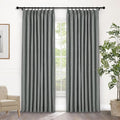 Macochico Mid Grey 100% Blackout Linen Curtains 96 Inches Long Pinch Pleated Curtains for Bedroom Living Room Nursery Farmhouse Insulated Sound Reducing Drapery with Tieback 84”Wx96”L 1 Panel