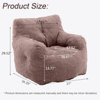 Recaceik Bean Bag Chairs, Tufted Soft Stuffed Bean Bag Chair with Filler, Fluffy Lazy Sofa Chair Lounger, Comfy Giant Bean Bag Chair for Bedroom, Living Room, Brown
