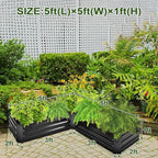 EDOSTORY Raised Bed Garden Bed Kit, 5x5x1ft Galvanized Planter Tall Raised Garden Boxes Outdoor, Large Metal Raised Garden Beds for Vegetables, Flowers, Herbs