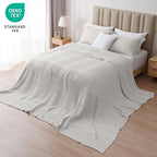 PHF 100% Cotton Waffle Blanket Oversized King 120"x120", Lightweight Breathable Extra Large 10'x10' Summer Blankets for Bed, Giant Big Luxury Aesthetic Woven Bedding for Home Decor, Light Grey