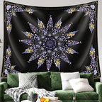 Damanse Floral Tapestry Wall Hanging Cute,Boho Wall Tapestry for Bedroom Aesthetic,Mandala Living Room Decor for Teen Girls (Purple, 49.20" x 59.10")