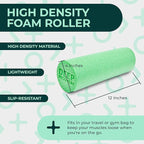 Yoga Foam Roller for Physical Therapy & Exercise – Soft Back Roller for Back Pain, Legs, and Shoulders, 12in x 4in Travel Size – Deep Tissue Massage for Myofascial Release