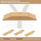 Bamboo Spice Rack Drawer Organizer - 8 Piece Set - 8" or 16" Wide